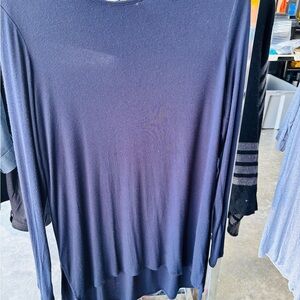 Joan Vass Navy Long Sleeve Tunic
